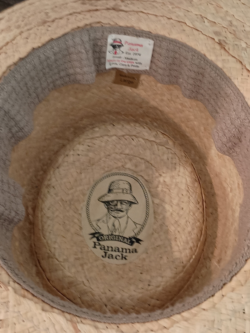 Straw Panama Hat with Floral Band - Natural - Picture 10 of 13